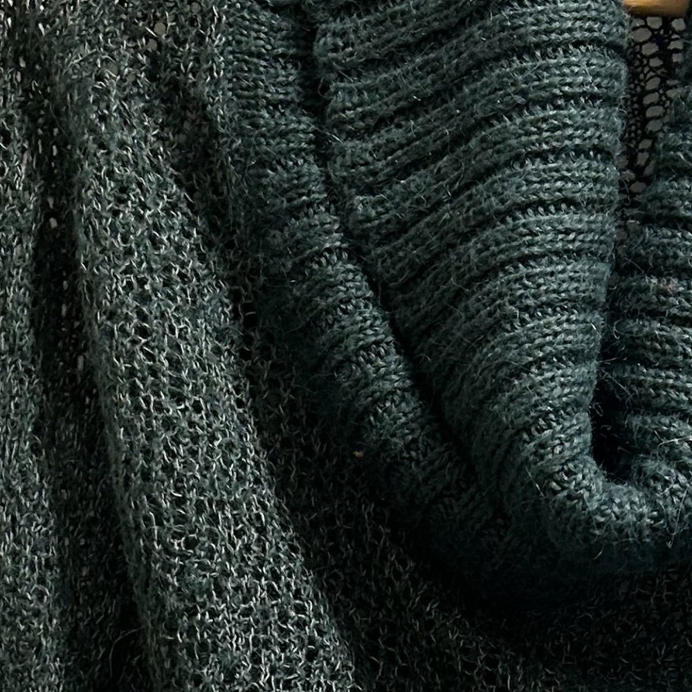 Green Alpaca Cowlneck Anthropologie Sweater (Medium)